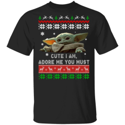 Baby Yoda Christmas ugly sweater cute - TheTrendyTee