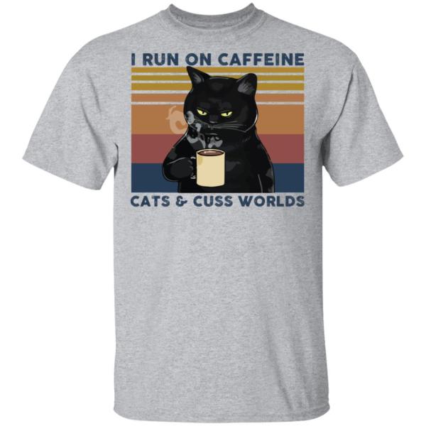 I run on caffeine cats and cuss words vintage shirt - thetrendytee