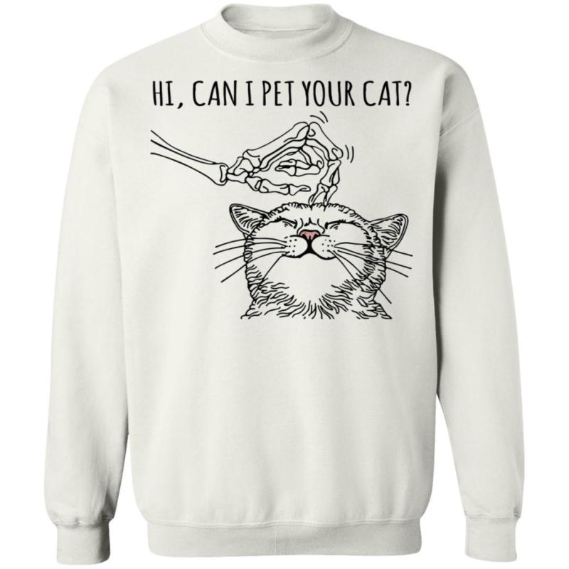 Skeleton hi can i pet your cat shirt - image 8