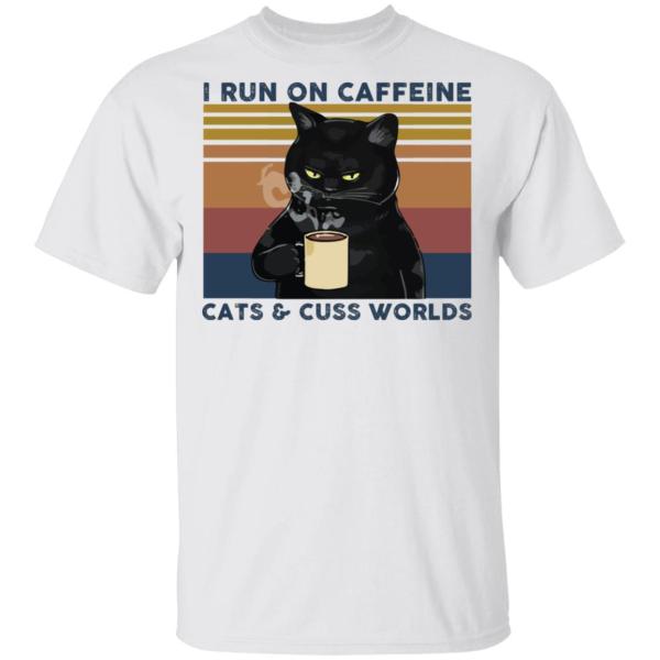 I run on caffeine cats and cuss words vintage shirt - thetrendytee