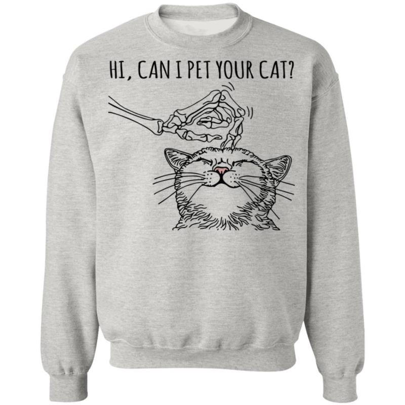 Skeleton hi can i pet your cat shirt - image 7