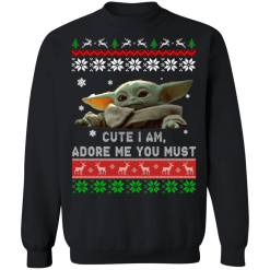 Baby yoda christmas ugly sweater cute - thetrendytee