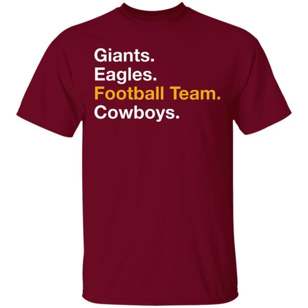 Washington foot ball team name change shirt