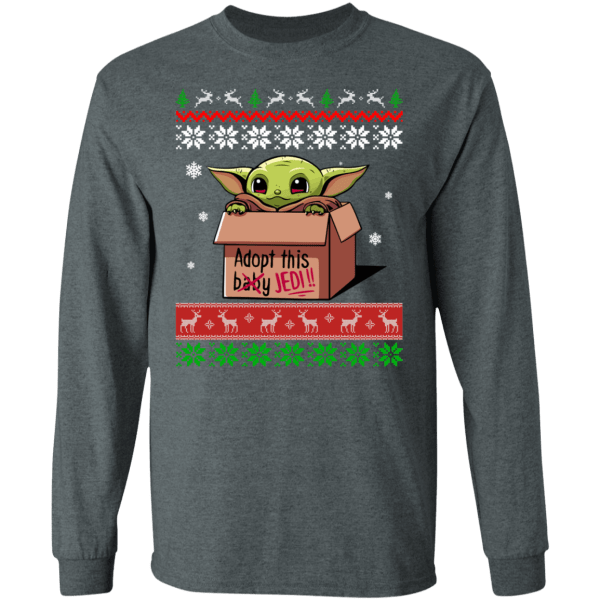 Baby yoda adopt this jedi ugly christmas sweater - thetrendytee