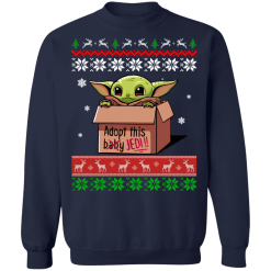 Baby Yoda Adopt This Jedi Ugly Christmas Sweater - TheTrendyTee