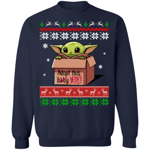 Baby yoda adopt this jedi ugly christmas sweater - thetrendytee