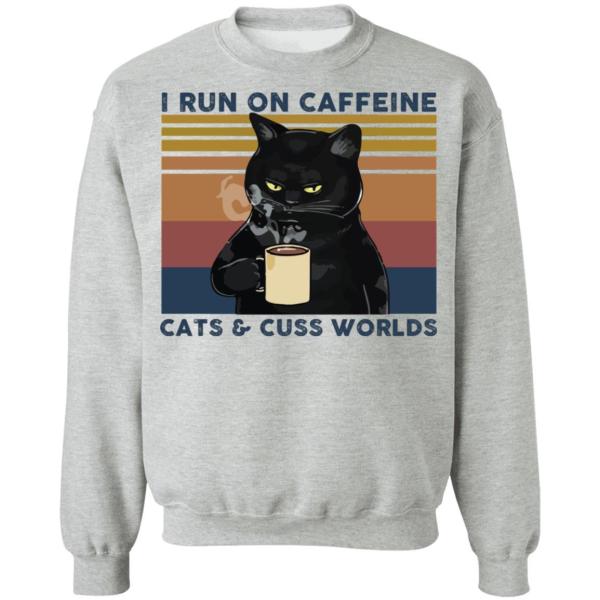 I run on caffeine cats and cuss words vintage shirt - thetrendytee