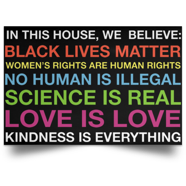 In this house we believe black lives matter poster, canvas - thetrendytee