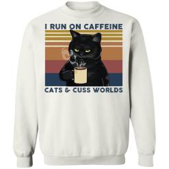 I run on caffeine cats and cuss words vintage shirt - thetrendytee