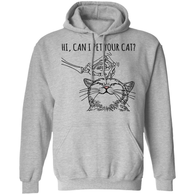 Skeleton hi can i pet your cat shirt - image 5