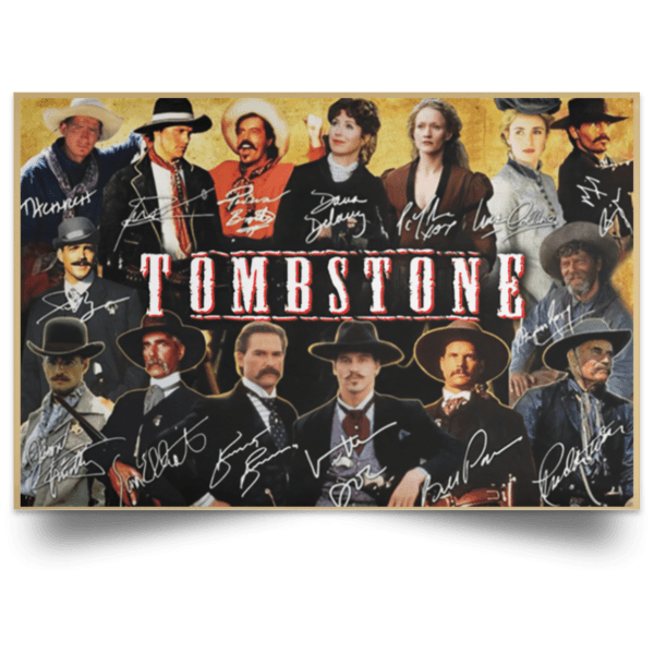 Tombstone all signature poster, framed canvas - thetrendytee