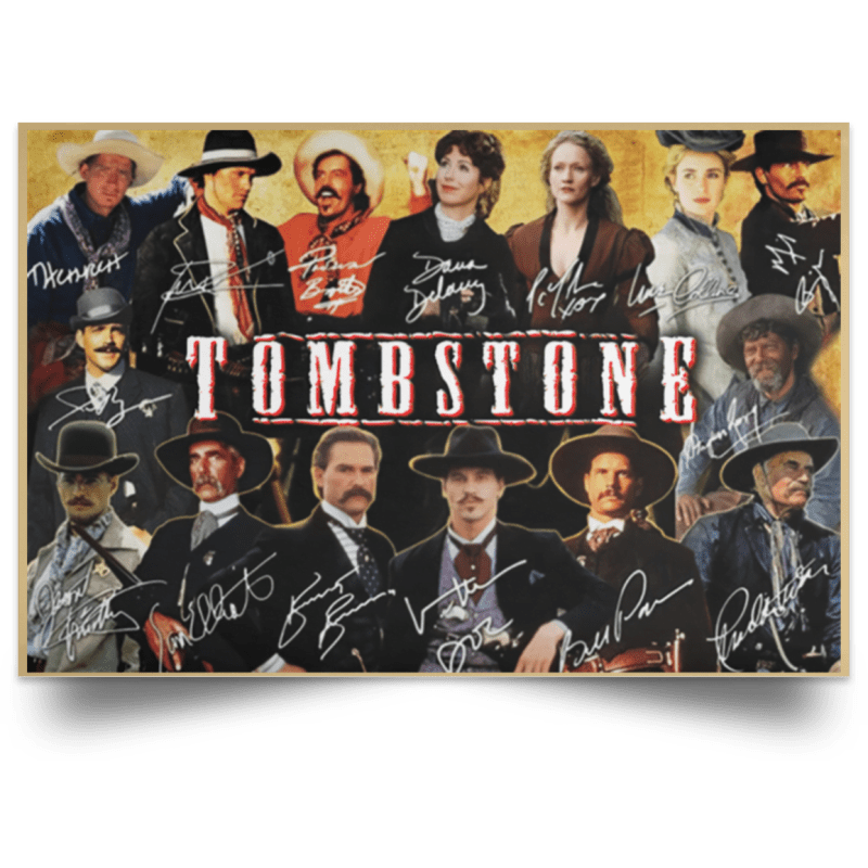 Tombstone all signature poster, framed canvas - thetrendytee