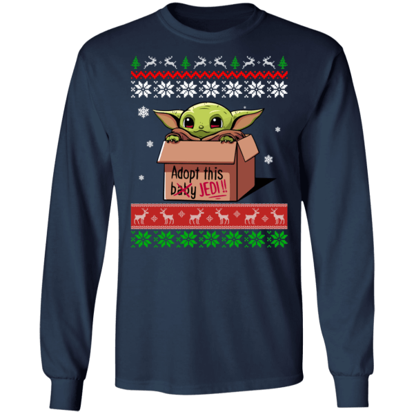 Baby yoda adopt this jedi ugly christmas sweater - thetrendytee