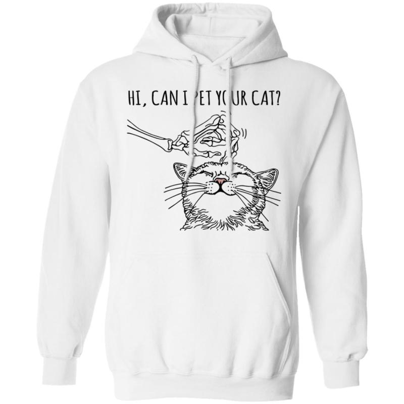 Skeleton hi can i pet your cat shirt - image 6