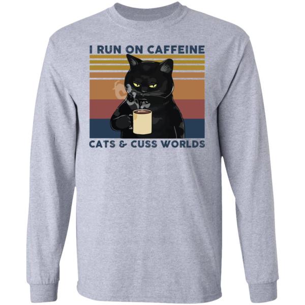 I run on caffeine cats and cuss words vintage shirt - thetrendytee