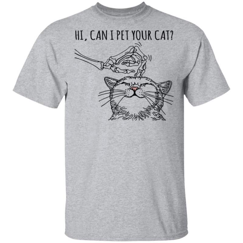 Skeleton hi can i pet your cat shirt - image 2