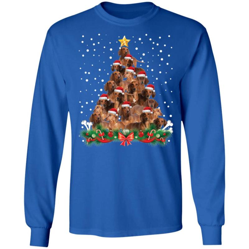 Dachshund christmas tree sweatshirt - image 4