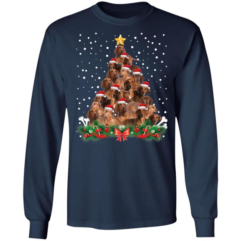 Dachshund christmas tree sweatshirt - image 5