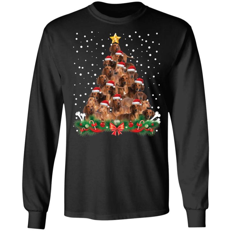 Dachshund christmas tree sweatshirt - image 6