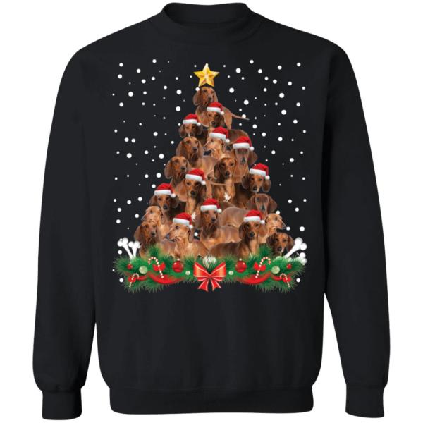 Dachshund christmas tree sweatshirt