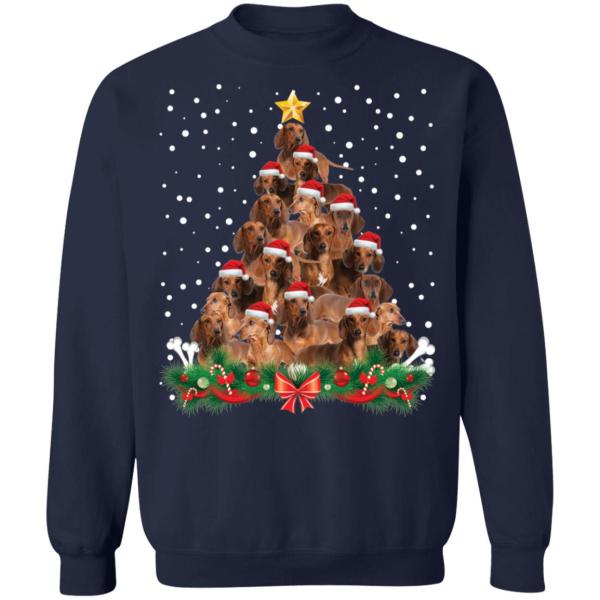 Dachshund christmas tree sweatshirt 2