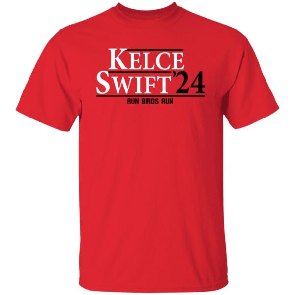 Kelce swift 2024 run birds run t-shirt chiefs travis kelce 2