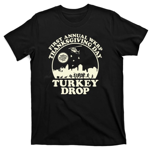 Wkrp thanksgiving day turkey drop t-shirt