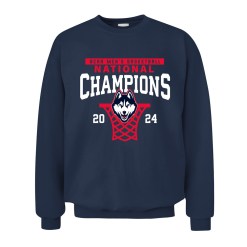 2024 uconn national championship long sweatshirt navy