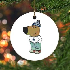 Chill guy cowboys chrismas ornament