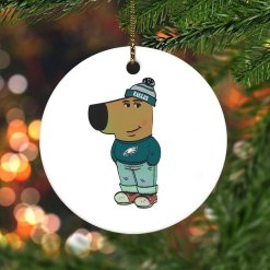 Chill guy philly eagles christmas ornament