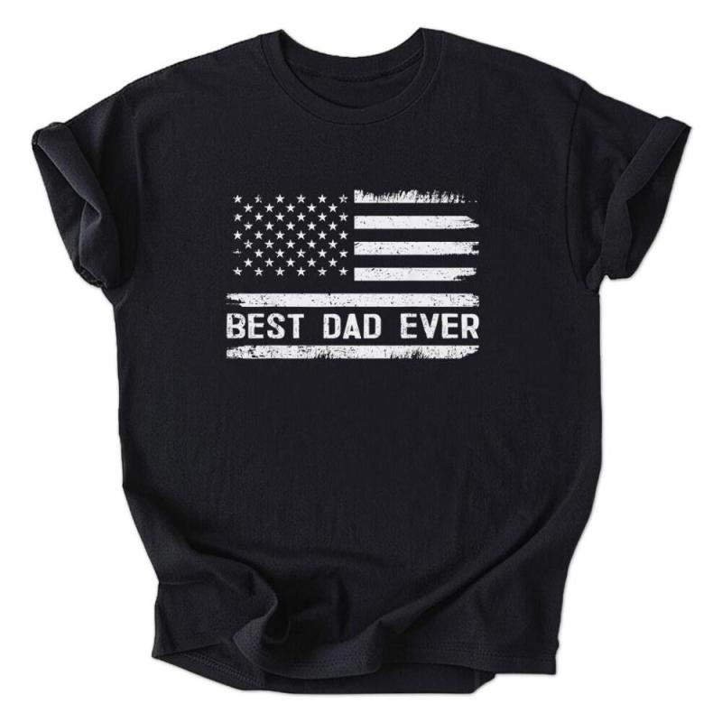 A black shirt with the words best dad ever on it