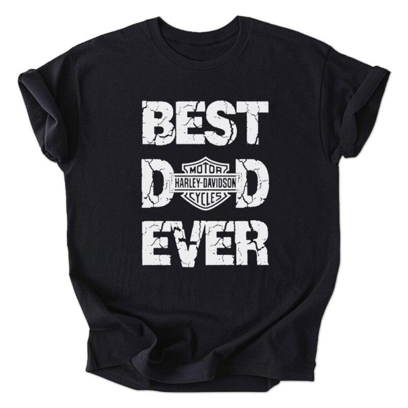 A black shirt with the words best dad ever on it