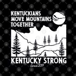 A black and white image of a mountain with the words kentucky strong.