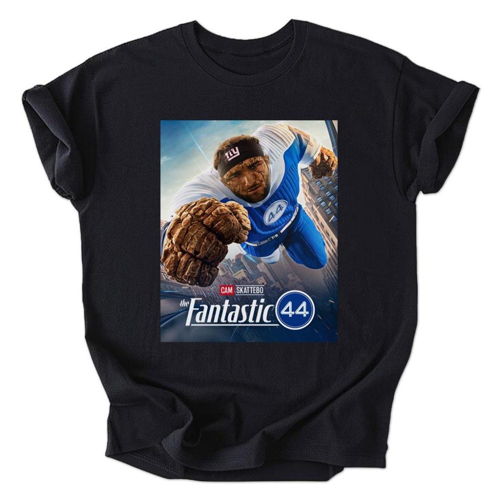 A black shirt with a picture of a baseball player on it.