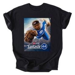A black shirt with a picture of a baseball player on it.