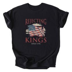 a black shirt that says rejecting kings since 1776