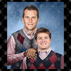 A man and a young boy are posing for a picture.